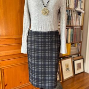 Joe Fresh Gray Plaid Pencil Skirt